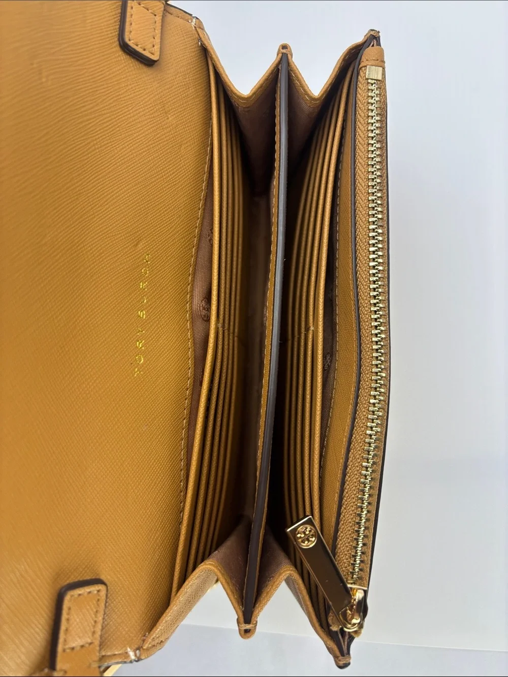 Tory Burch Toffee Saffiano Leather Chain Crossbody